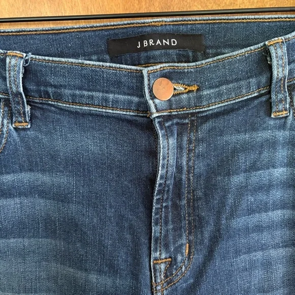 J Brand Maude Mid Rise Cigarette Jeans Idolize Dark Blue Wash 31 Denim Sleek Y2K - Picture 8 of 16